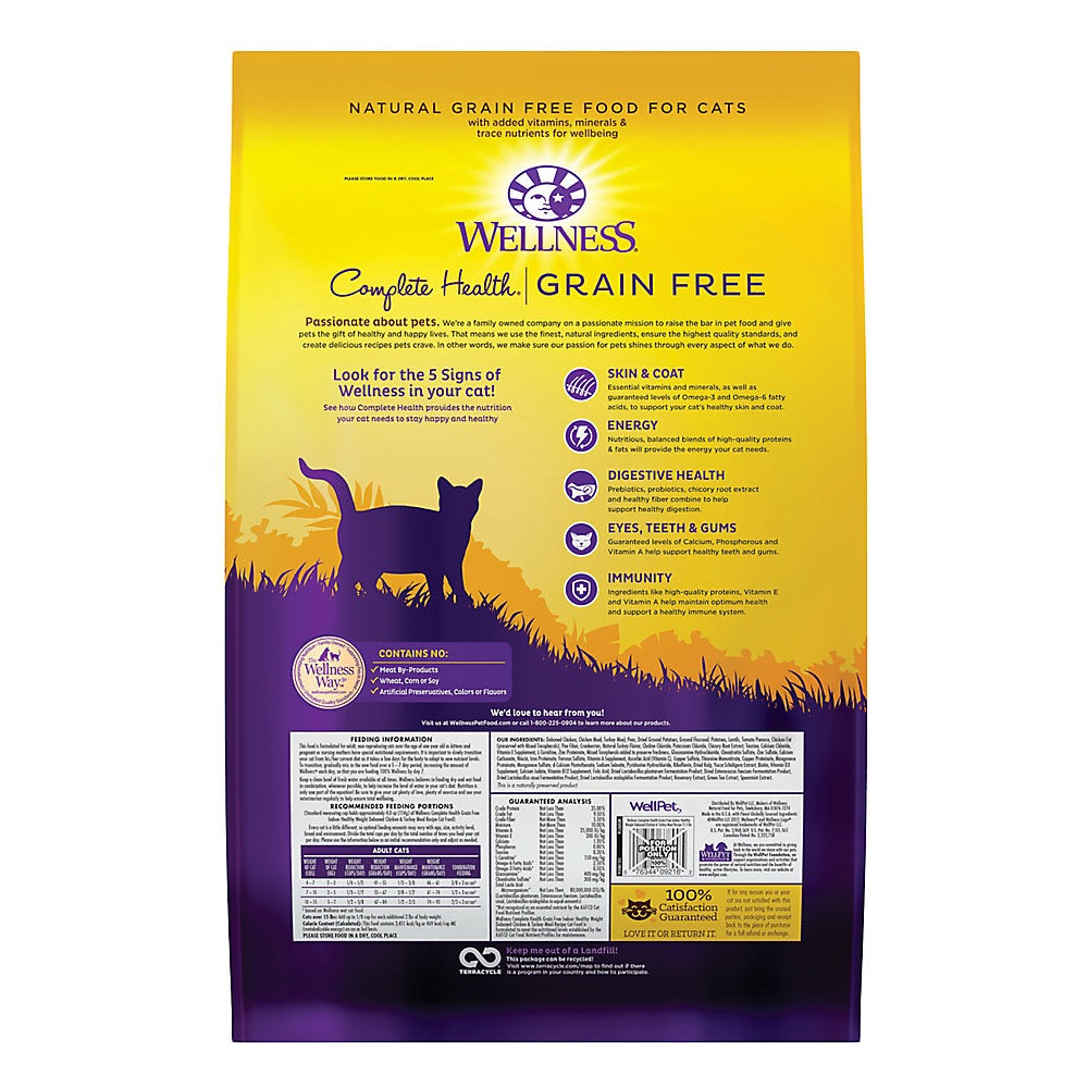 Wellness Complete Health Indoor Healthy Weight Chicken & Turkey Dry Cat Food (5.5lb)