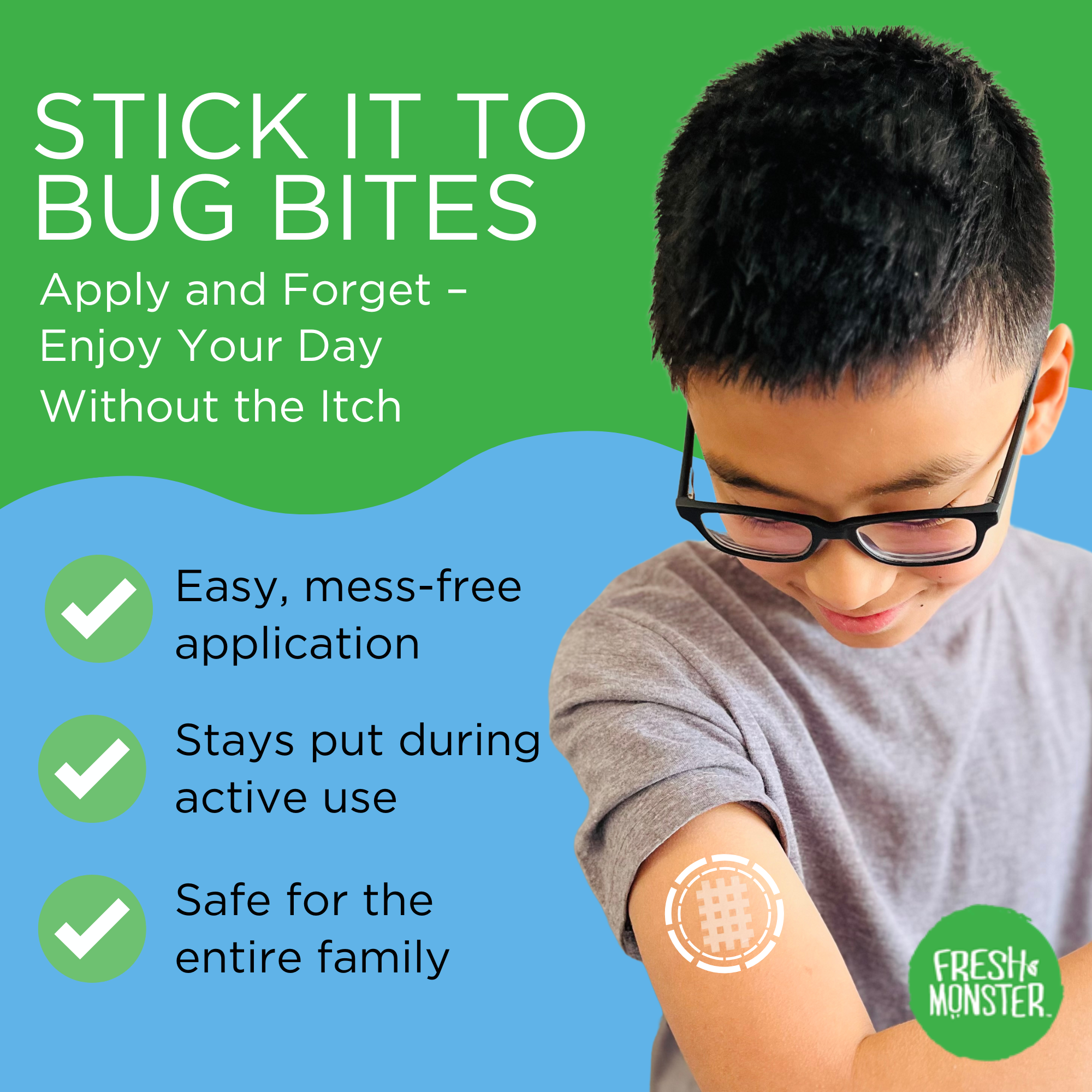 Fresh Monster Bug Bite Itch Relief Patches