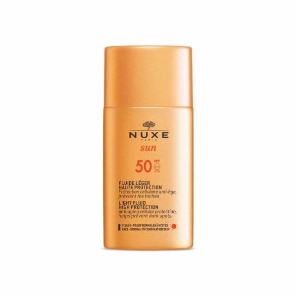 Nuxe Sun SPF 50 Facial Sunscreen: Lightweight Anti-Aging Sun Protection for Face, Water Resistant - 50ml