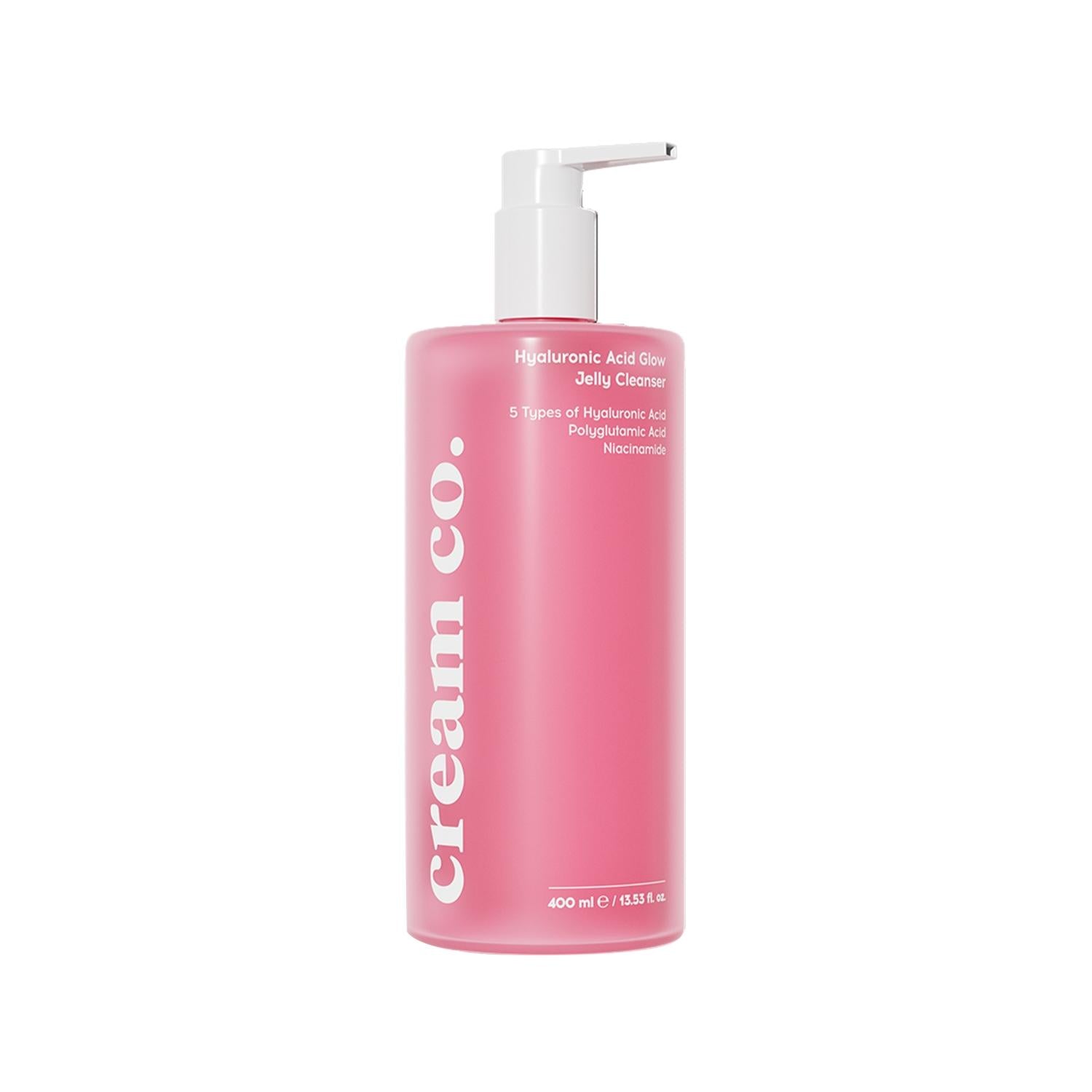 Cream Co. Hyaluronic Acid Glow Jelly Cleanser - Gentle, Moisturizing, Vegan Skincare for Sensitive Skin