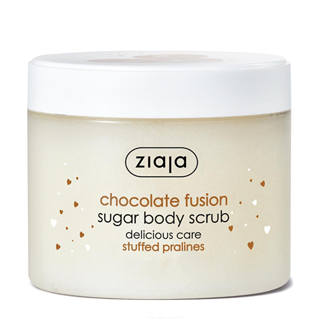 Ziaja Sugar Body Scrub with Shea Butter & Praline Fragrance - Natural Exfoliating Body Care for Smooth Skin