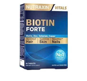 Nutraxin Biotin Forte 60 Tablets - Hair Growth Support & Skin Health Supplement