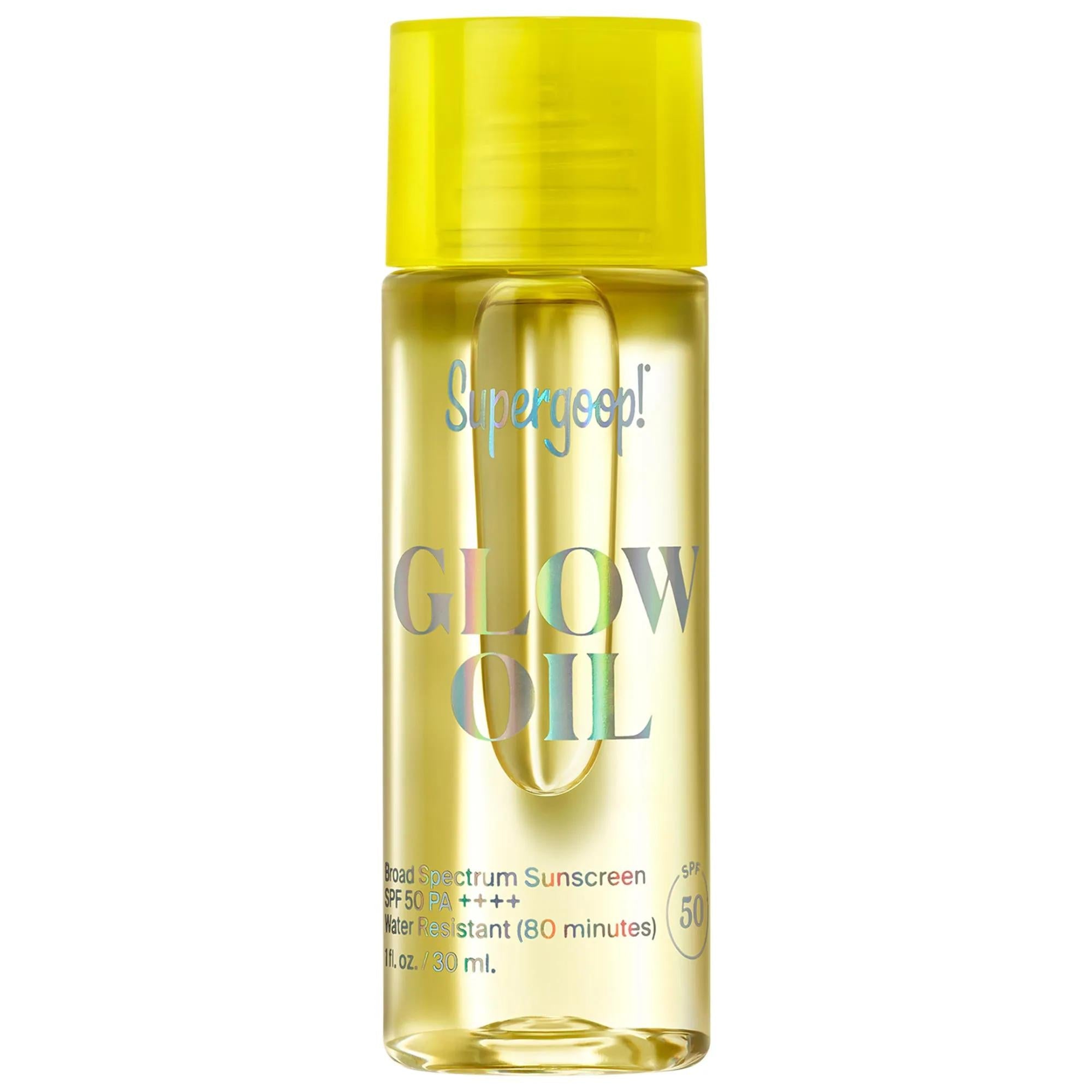 Glow Oil SPF 50 Body Oil Sunscreen: Argan Oil, Non-Greasy, Water Resistant for Glowing & Protected Skin