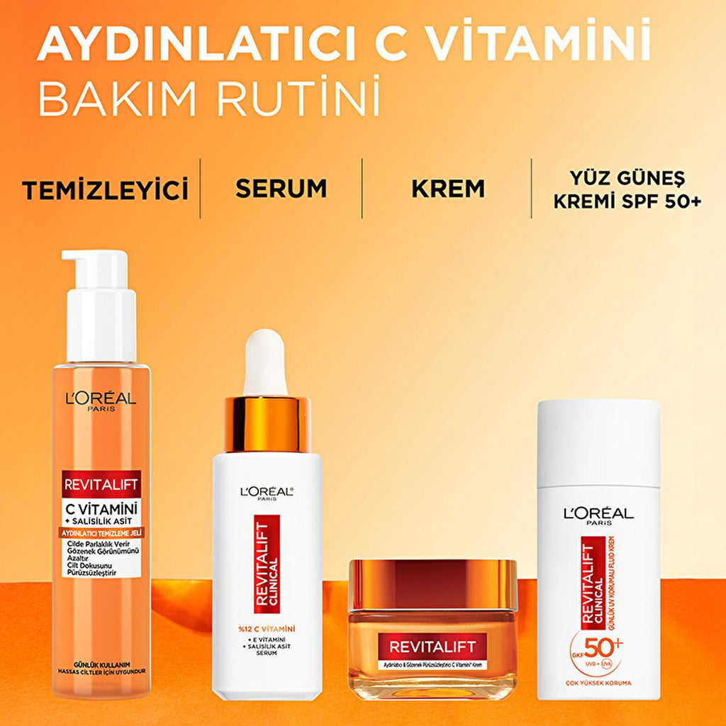 Loreal Paris Revitalift Clinical Vitamin C Face Cream - Anti-aging Moisturizer, Brightening & Pore Minimizing