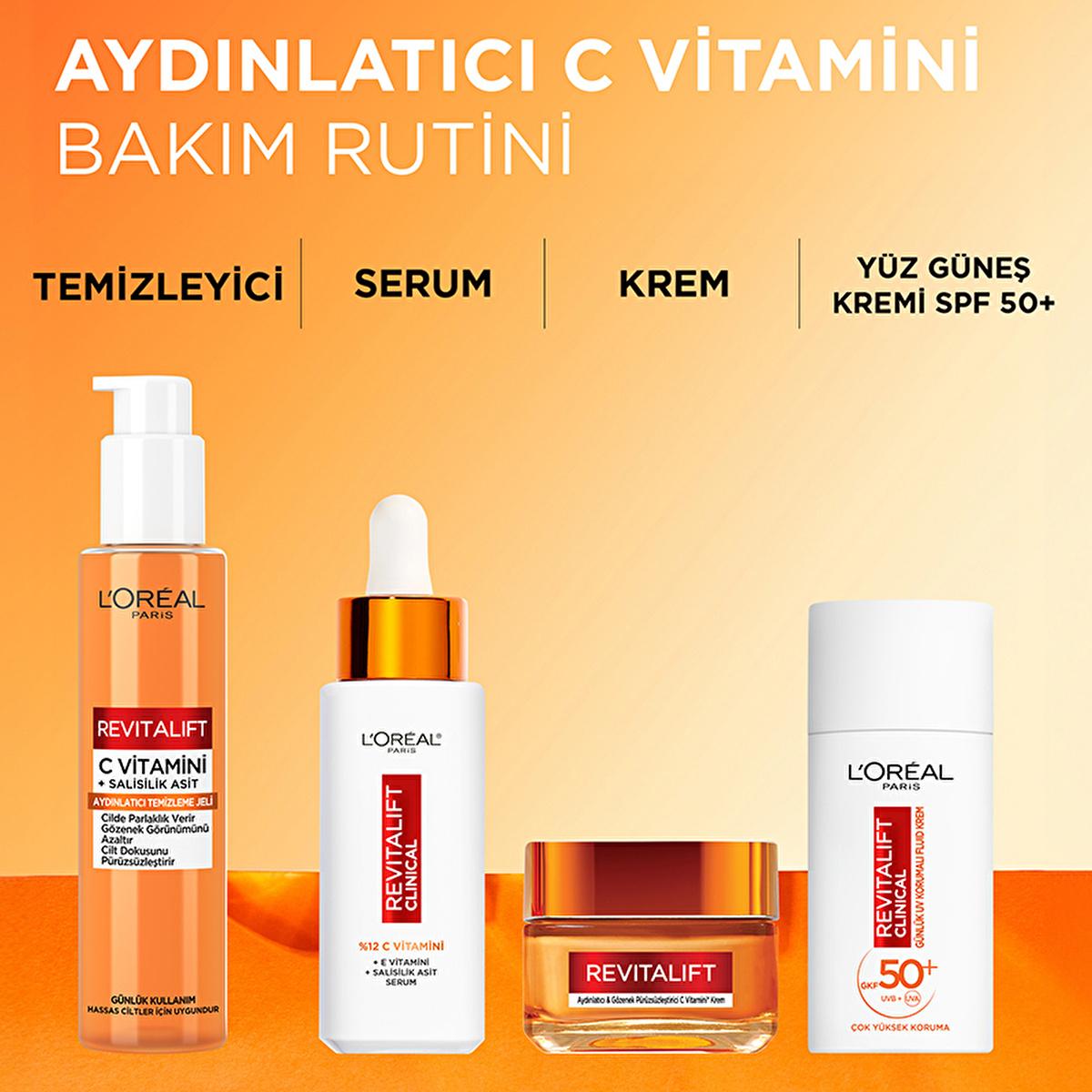 Loreal Paris Revitalift Clinical Vitamin C Face Cream - Anti-aging Moisturizer, Brightening & Pore Minimizing