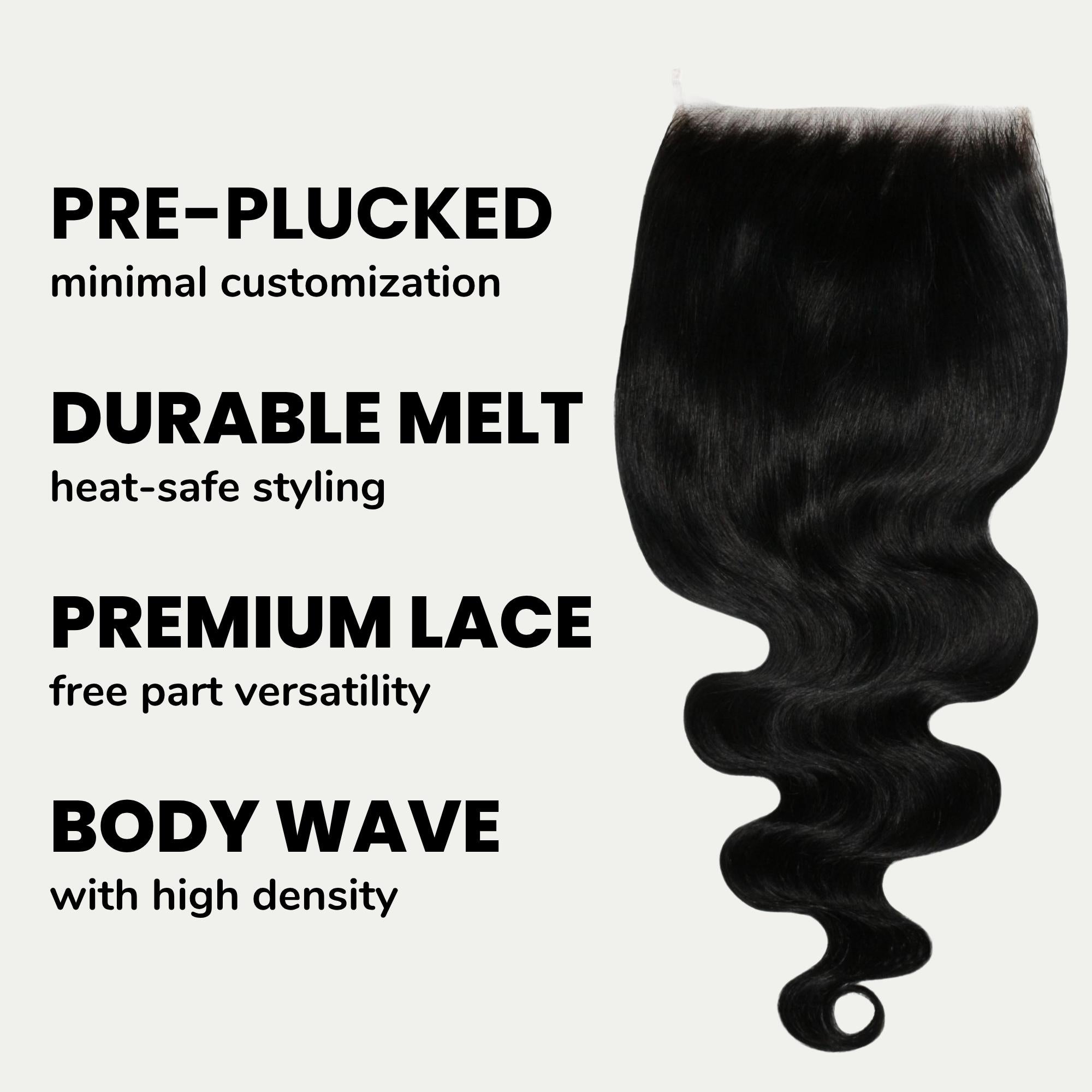 Jet Black Body Wave 6x6 HD Lace Human Hair Closure