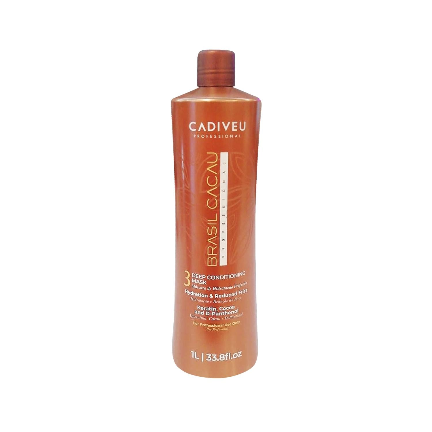 Brasil Cacau Professional Deep Conditioning Hair Mask - 1000ml Intensive Moisturizer for Dry Damaged Hair