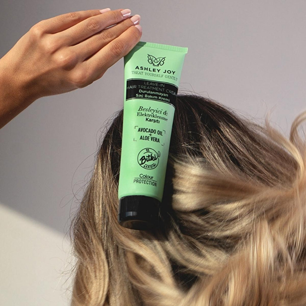 Ashley Joy Leave-In Hair Conditioner: Moisturizing Cream for Frizz Control & Color Protection with Avocado Oil & Aloe Vera - 150ml