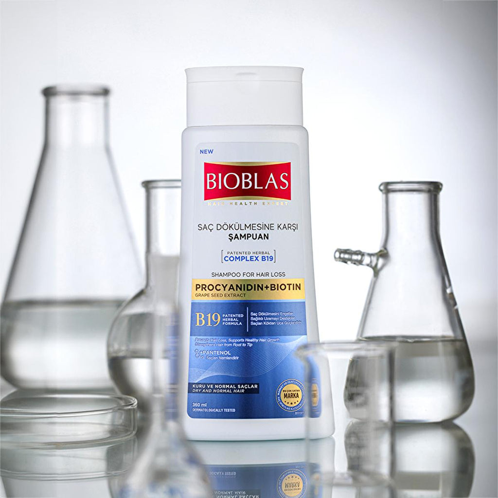 Bioblas Anti-Hair Loss Shampoo with Biotin & Procyanidin - Paraben-Free, Strengthens Hair, 12.18 fl oz