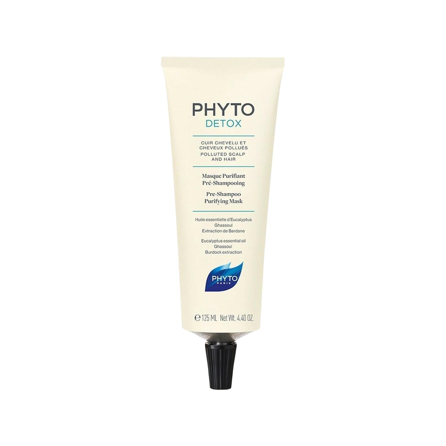 PHYTO Phytodetox Pre-Shampoo Detox Mask - Detoxify and Purify Hair and Scalp, 125ml