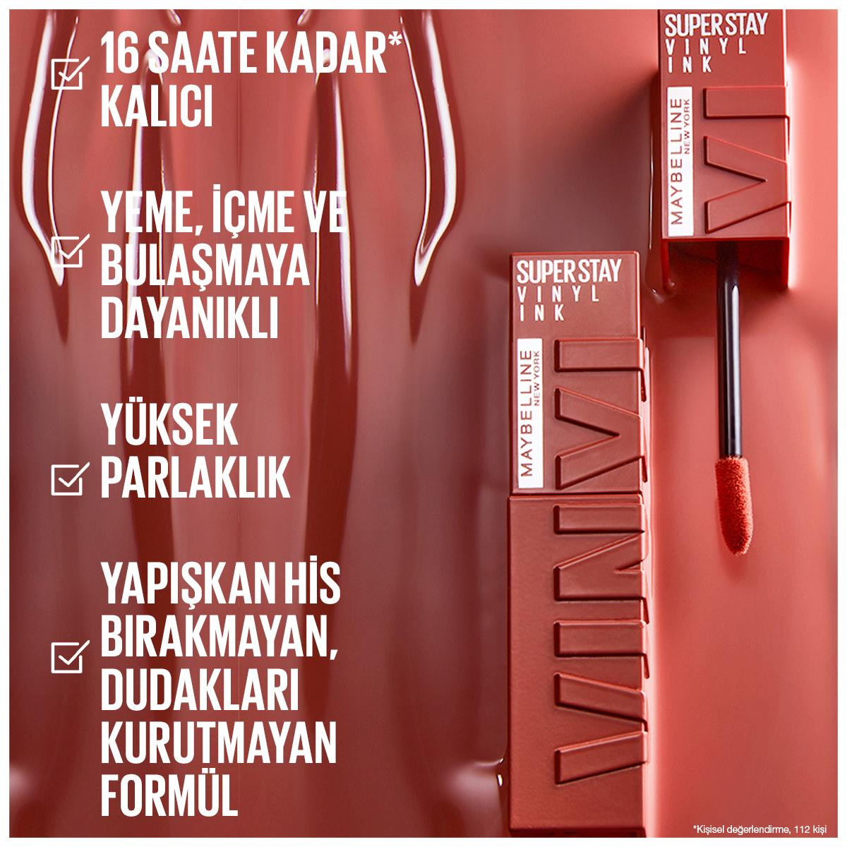 Maybelline New York Super Stay Vinyl Ink Liquid Lipstick - Long-Lasting, High Shine Lip Color, 16 Hours Wear