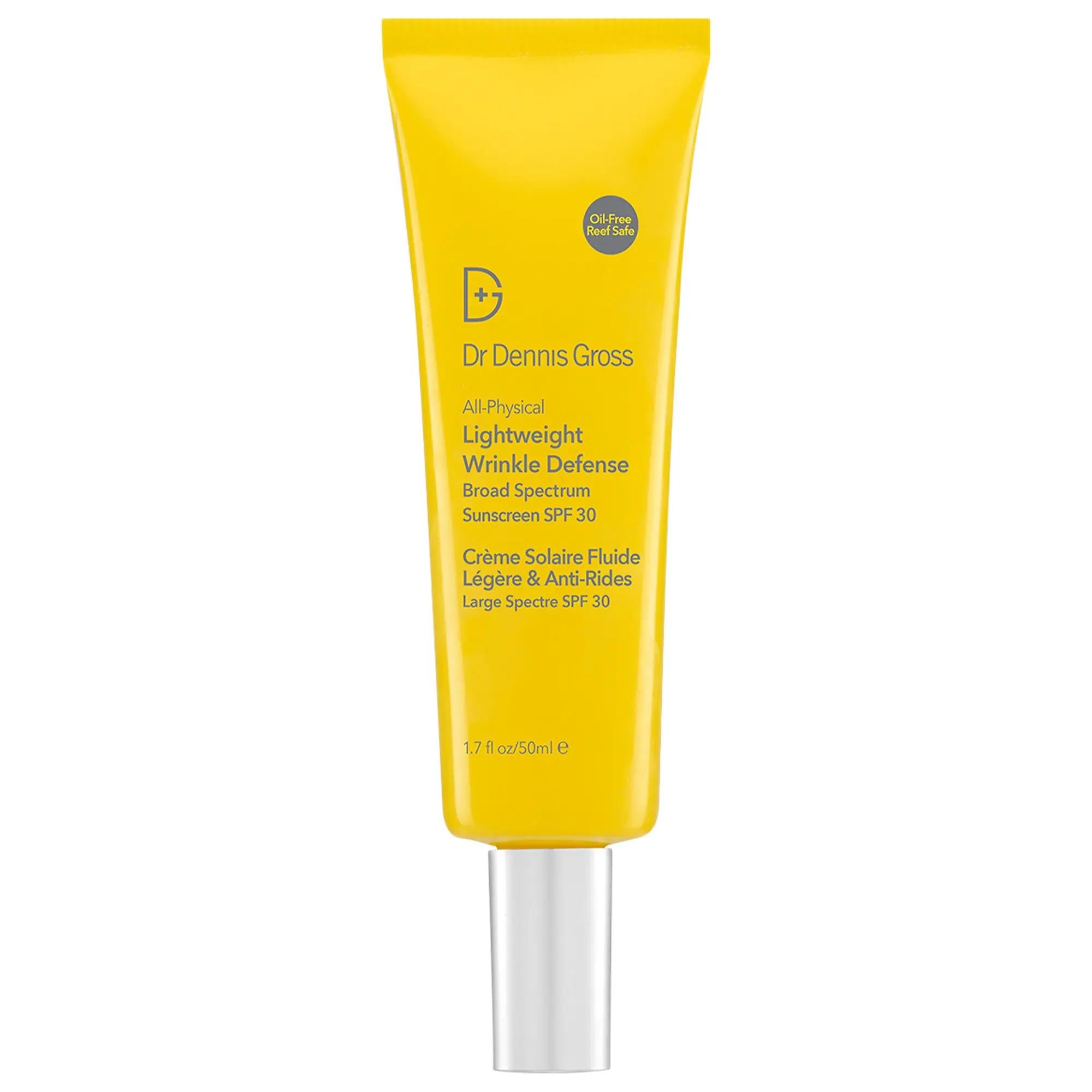 Dr. Dennis Gross All-Physical Lightweight Wrinkle Defense Broad Spectrum Sunscreen SPF 30 - Vegan, Cruelty-Free, Reef-Safe Anti-Aging Face Sunscreen