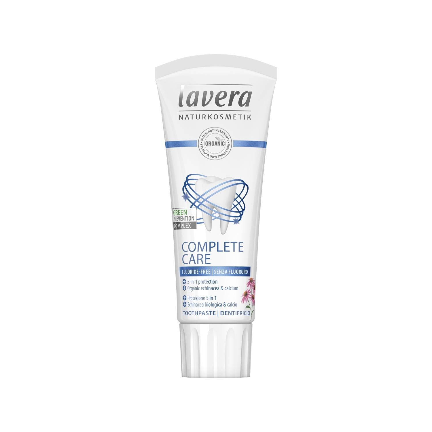 Lavera Fluoride-Free Toothpaste: Complete Natural Oral Care for Sensitive Teeth - Gentle, Effective & Travel-Friendly (2.54 fl oz)