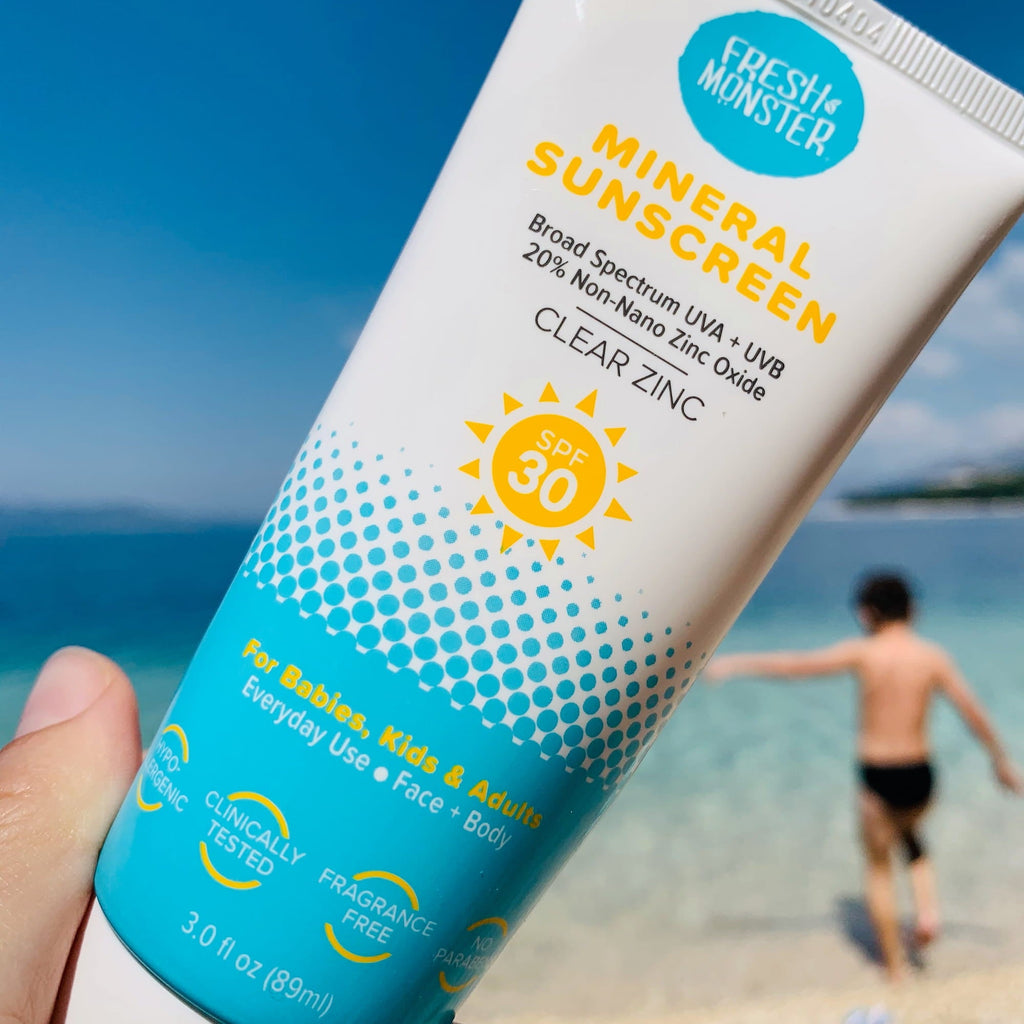 Kids Sunscreen: Mineral and Clear Zinc Oxide Safe Sun Protection - Fresh Monster