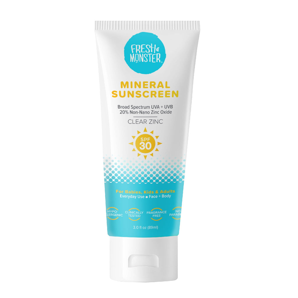 Kids Sunscreen: Mineral and Clear Zinc Oxide Safe Sun Protection - Fresh Monster