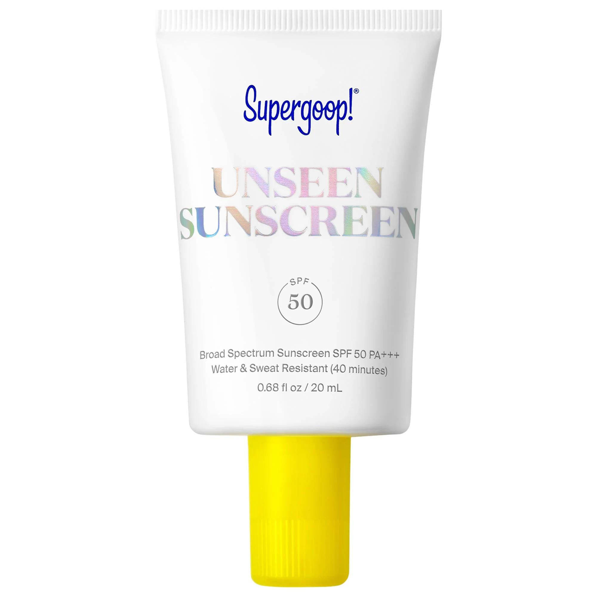 Supergoop. Unseen Sunscreen SPF 50: Invisible, Weightless Sunscreen & Makeup Primer for Face - Broad Spectrum Protection, Vegan & Cruelty-Free