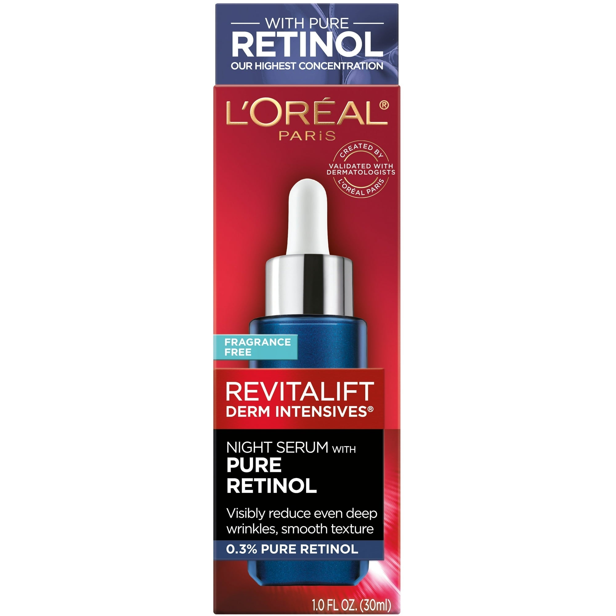 L'Oreal Paris Revitalift Pure Retinol Night Face Serum, 1 fl oz