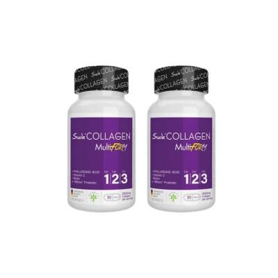 Suda Collagen Multiform: Type 1 2 3 Collagen Supplement with Probiotics, Vitamin C, Hyaluronic Acid, Zinc & Biotin - Support Skin, Hair, Nails & Joints