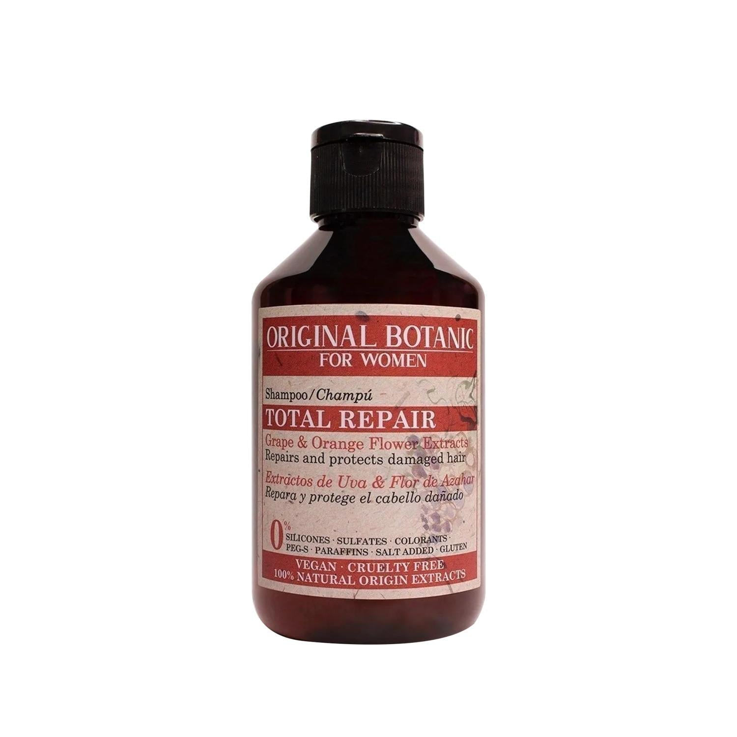 ORIGINAL BOTANIC Vegan Shampoo for Women - Total Repair Complex, Nourishing & Repairing Hair Care, 250ml