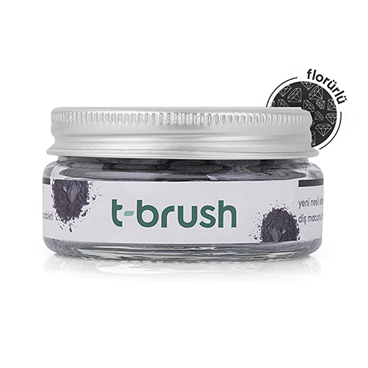T-Brush Activated Charcoal Toothpaste Tablets - Fluoride, Vegan Formula for Sensitive Gums | 90 Tablets