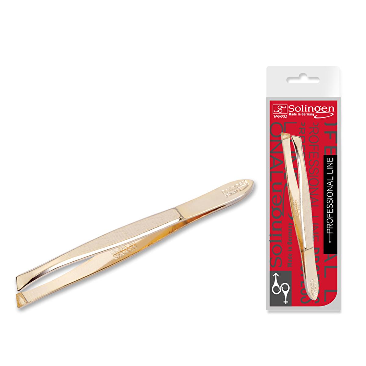 Solingen Professional Tweezers for Precision Hair Removal - Durable Metal with Nickel Coating, Ideal for Eyebrow Shaping and Grooming