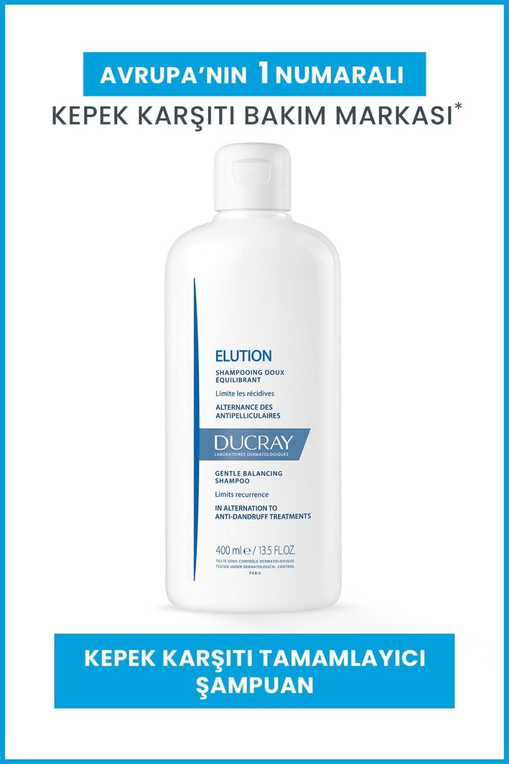 Ducray Elution Anti-Dandruff Shampoo - Soothes Scalp, Prevents Flaking - 13.53 fl oz
