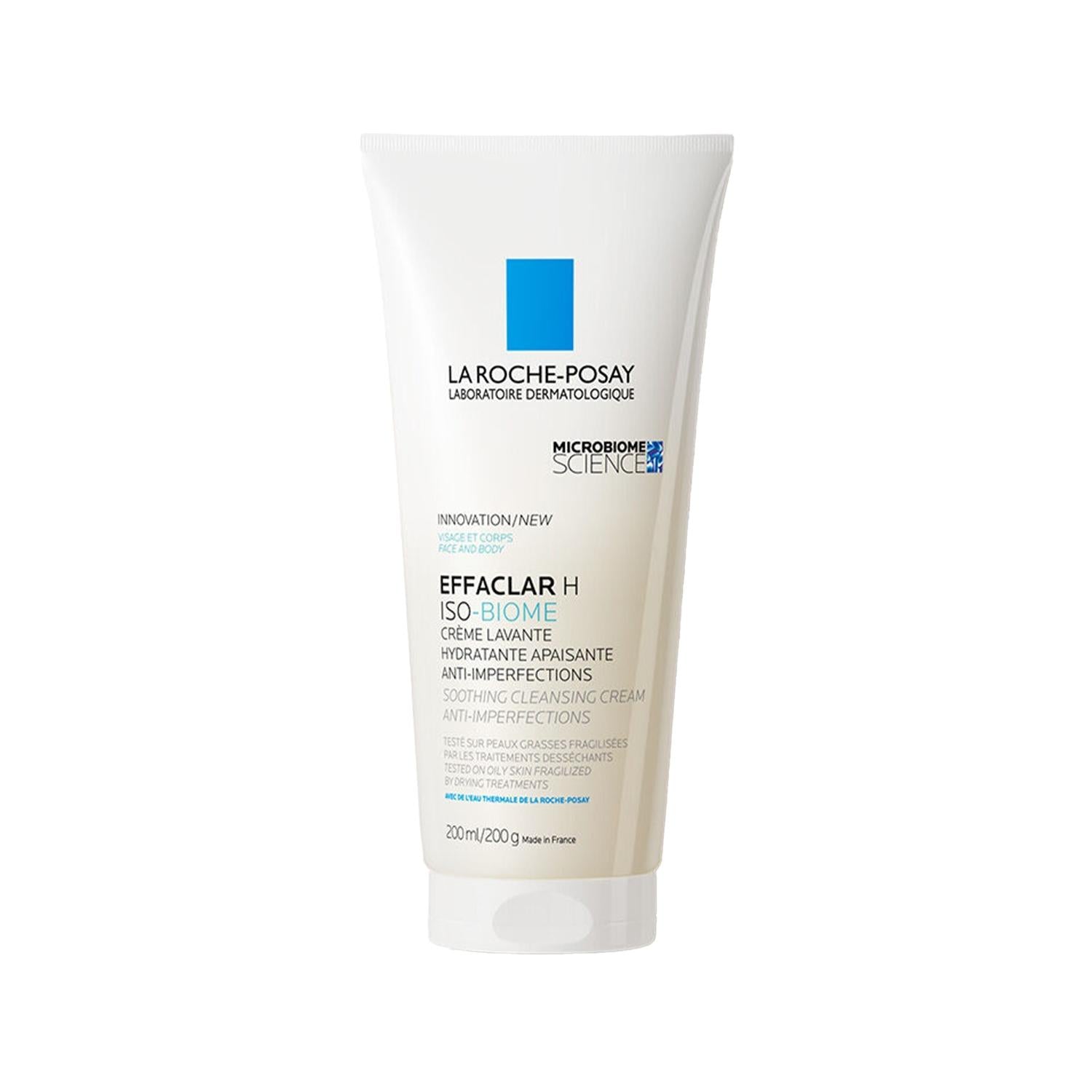 La Roche Posay Effaclar H Isobiome Cleansing Cream - Gentle, Dermatologist-Tested Skincare for Sensitive Skin, 6.76 fl oz