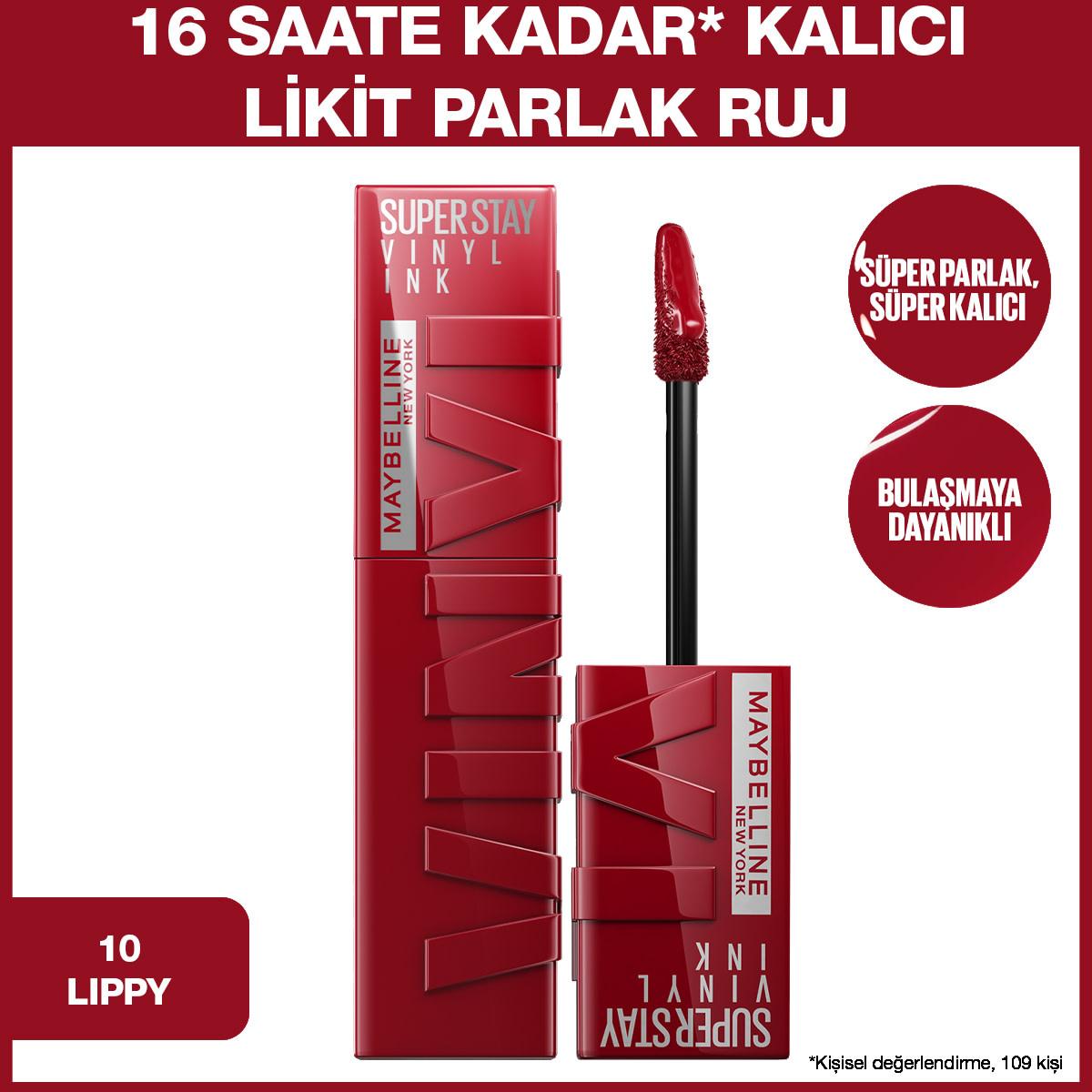 Maybelline New York Super Stay Vinyl Ink Liquid Lipstick - Long-Lasting, Smudge-Proof, High-Gloss Lip Color