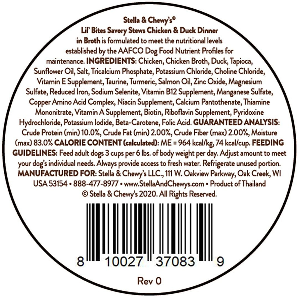 Stella & Chewy’s Lil Bites Stew Chicken & Duck Dog Food (2.7oz)