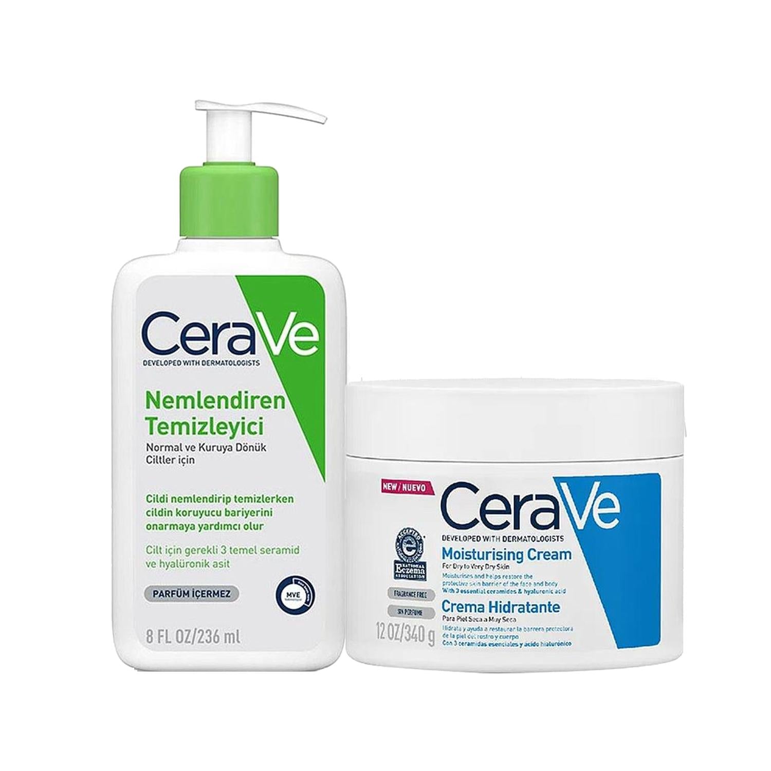 CeraVe Moisturizing Skincare Set for Dry, Sensitive Skin - Hydrating Care Bundle with Ceramides