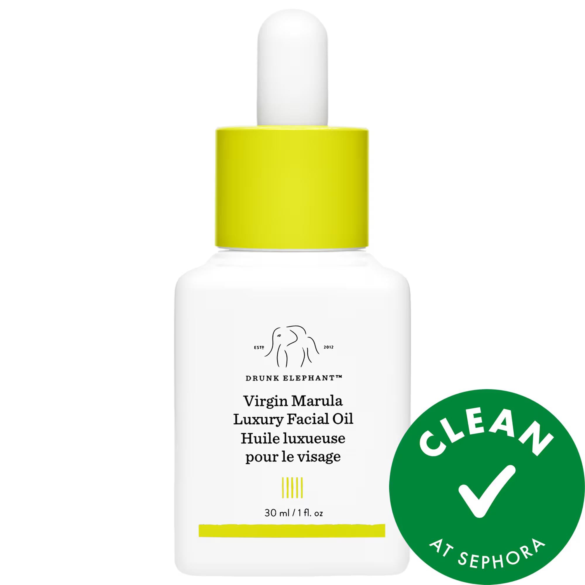 Drunk Elephant Virgin Marula Luxury Face Oil: Hydrating Antioxidant Facial Oil for Dry, Aging Skin | Vegan & Cruelty-Free Marula Oil Skin Treatment