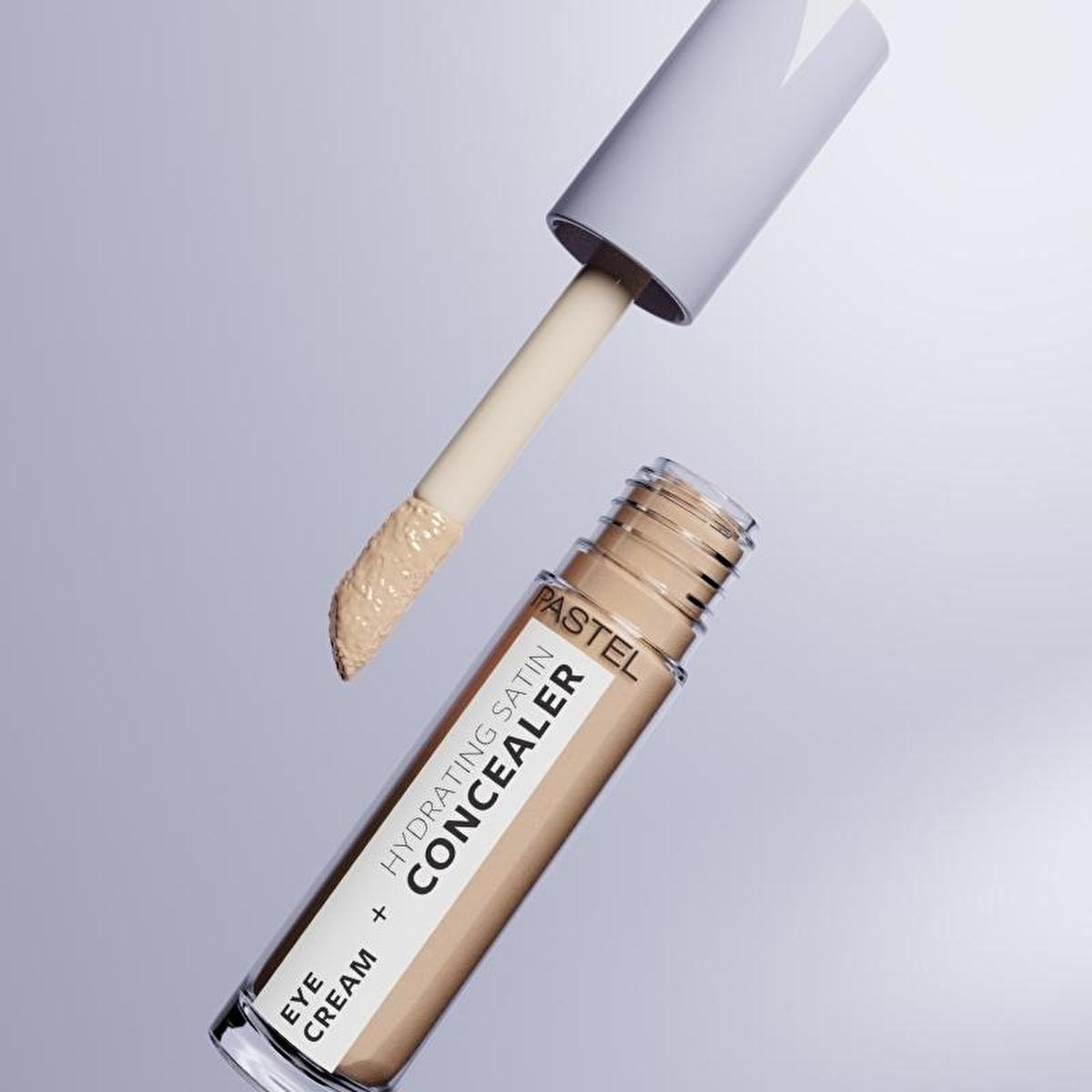 Pastel Makeup Eye Cream + Hydrating Satin Concealer: Brighten & Conceal Dark Circles - 24H Hydration for Radiant Eyes