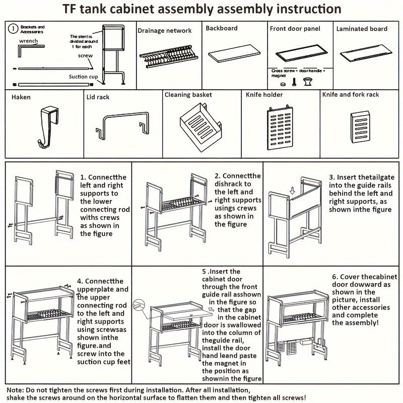 Over Sink Dish Drying Rack 1 Tier Kitchen Organizer Dustproof Storage Shelf