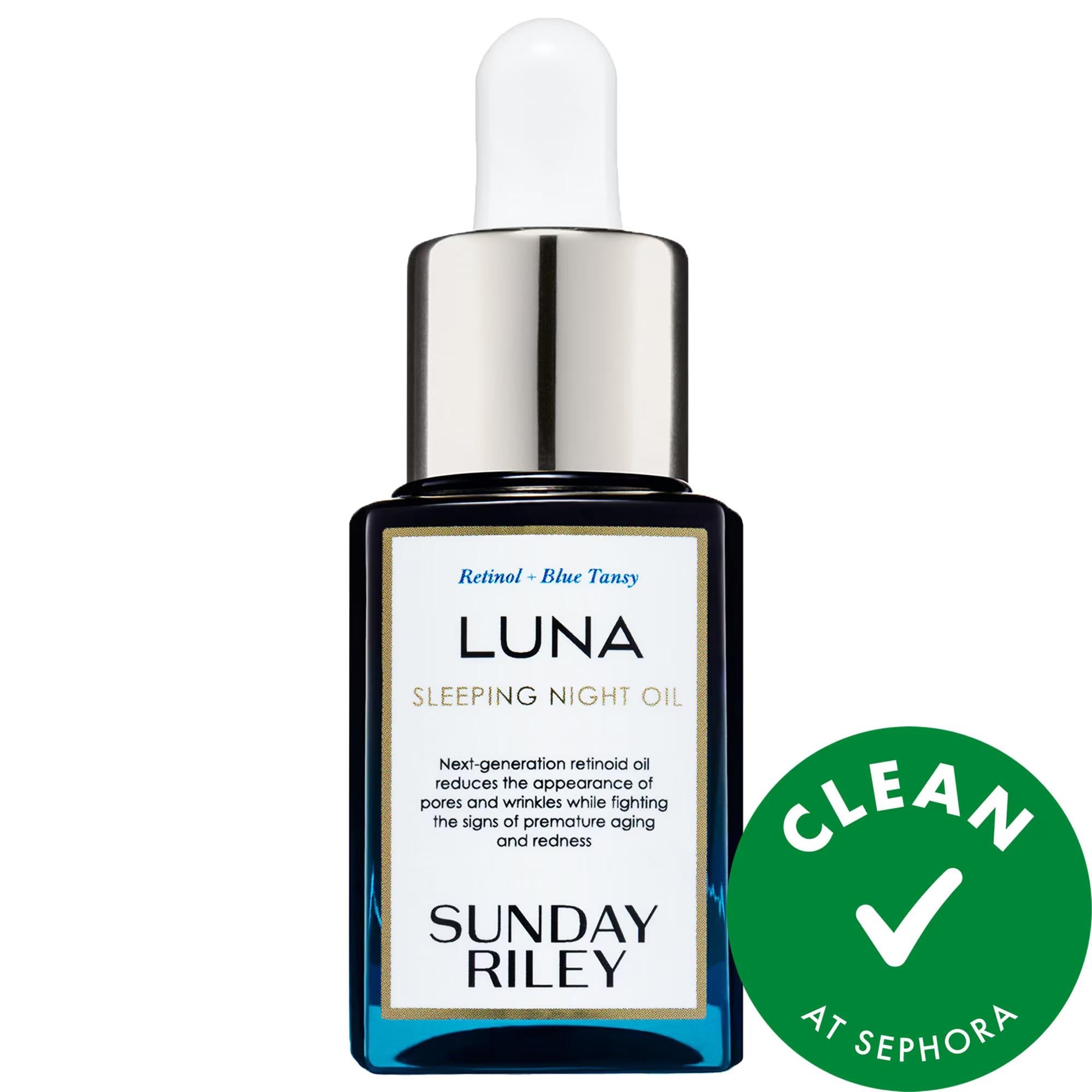 Luna Sleeping Retinoid Night Oil - Gentle Anti-Aging Skincare for Fine Lines, Wrinkles, and Redness