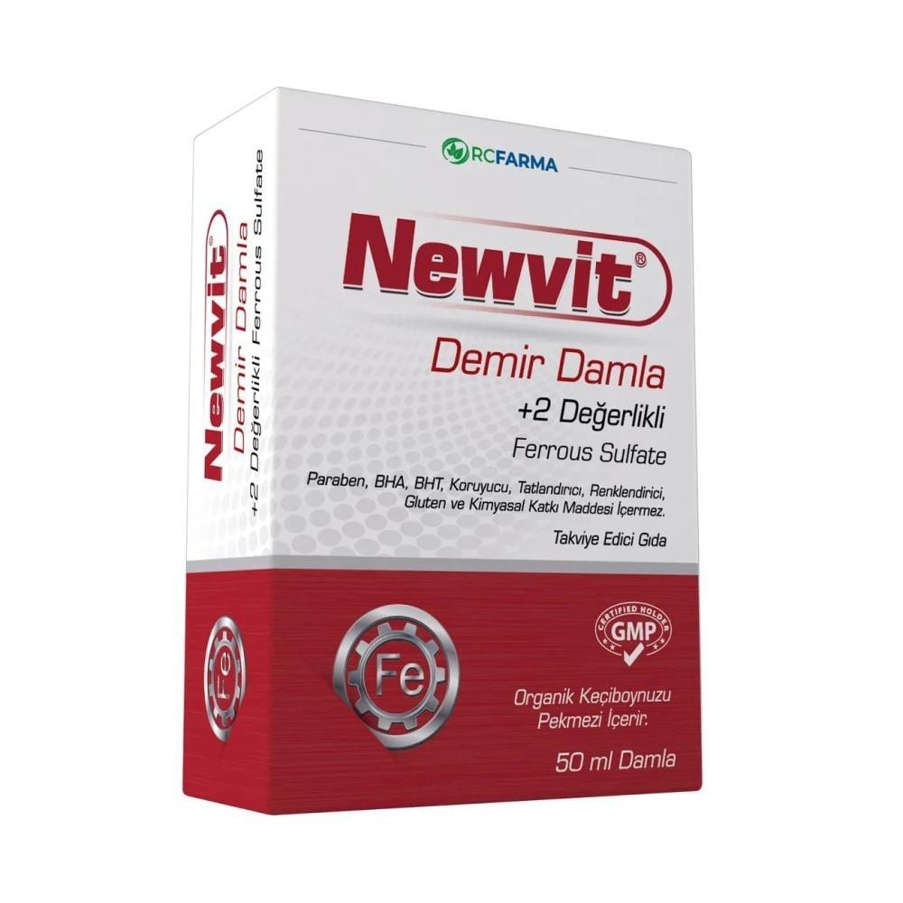 Newvit Iron Supplement Drops - Natural Demir Damla for Iron Deficiency & Anemia Relief, 1.69 fl oz