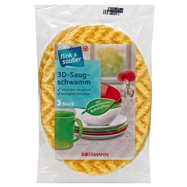 Flink & Sauber 3D Dish Sponge - Effective Kitchen Cleaning Tool for Wet Surfaces
