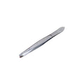 Trina Matte Chrome Flat Tipped Tweezers for Precision Grooming & Beauty Professionals