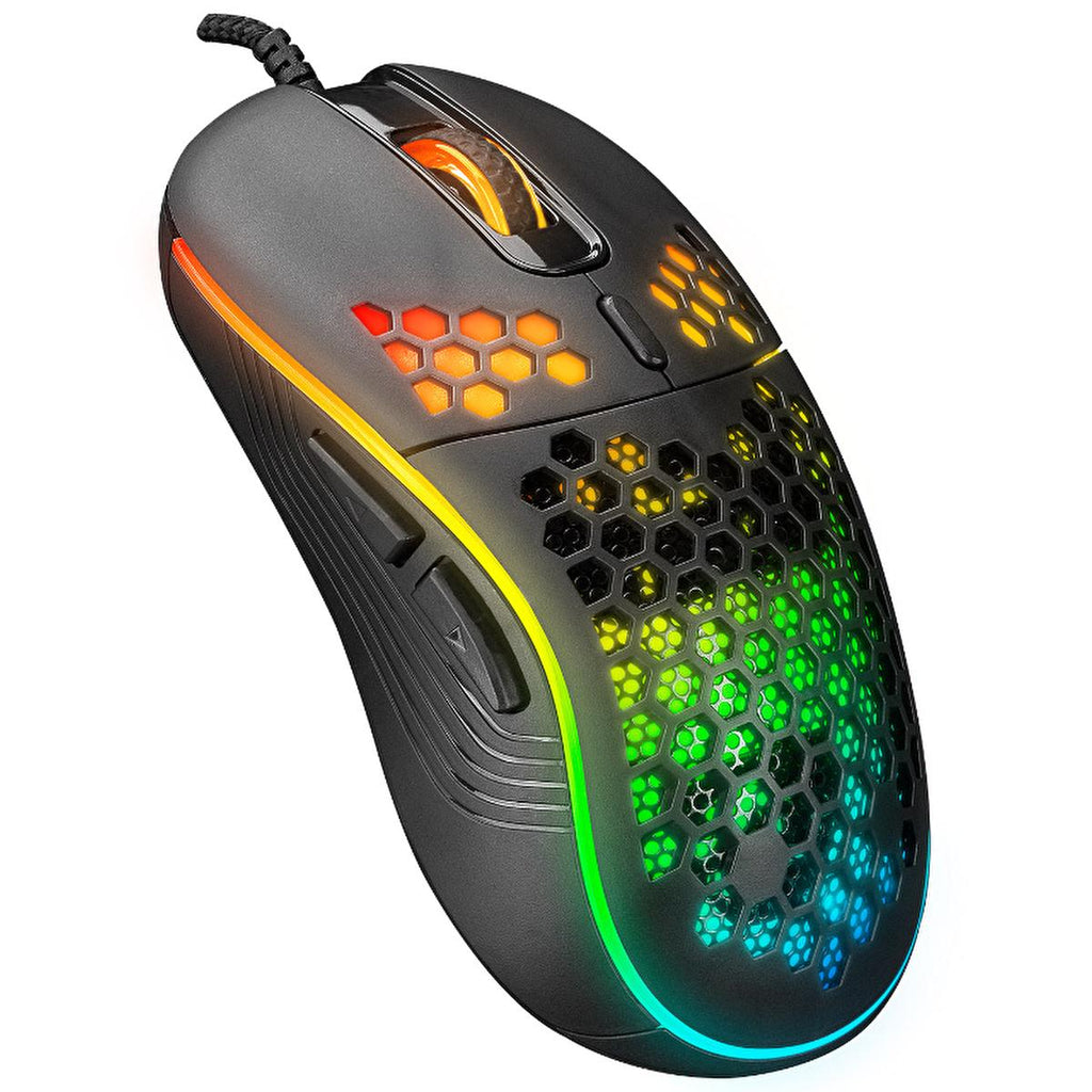 Everest SM-G66 X-HOLE 8000dpi LED Gaming Mouse - High Precision, 7 Programmable Buttons, RGB Lighting