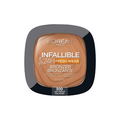 L'Oreal Paris Infallible 24H Fresh Wear Matte Bronzer - Light Medium - Water Resistant, Long Lasting Sun-Kissed Glow