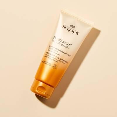 Nuxe Prodigieux Shower Oil: Golden Shimmer Body Cleansing Oil for Soft, Radiant Skin - 6.76 fl oz