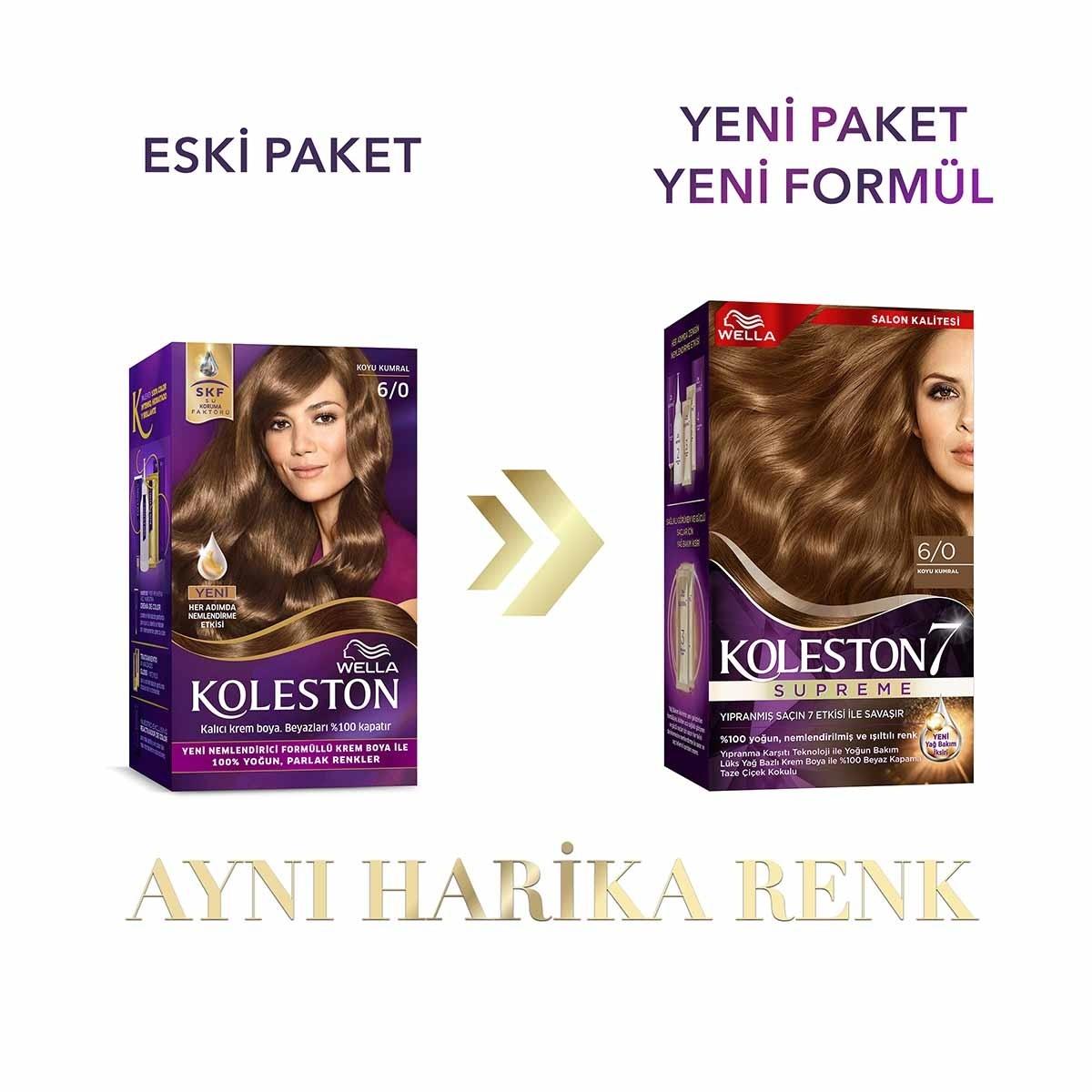 Wella Koleston Supreme: Dark Blonde 6/0 Hair Dye - Intense, Long Lasting Color & Gray Coverage + Conditioning Oil Treatment - At-Home Hair Color Kit