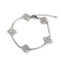 Four-Leaf Clover Copper Diamond Bracelet