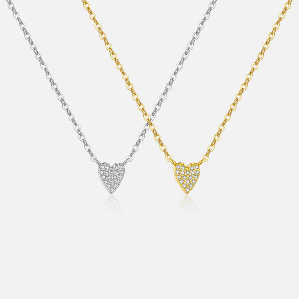 S925 Diamond Heart Pendant Necklace