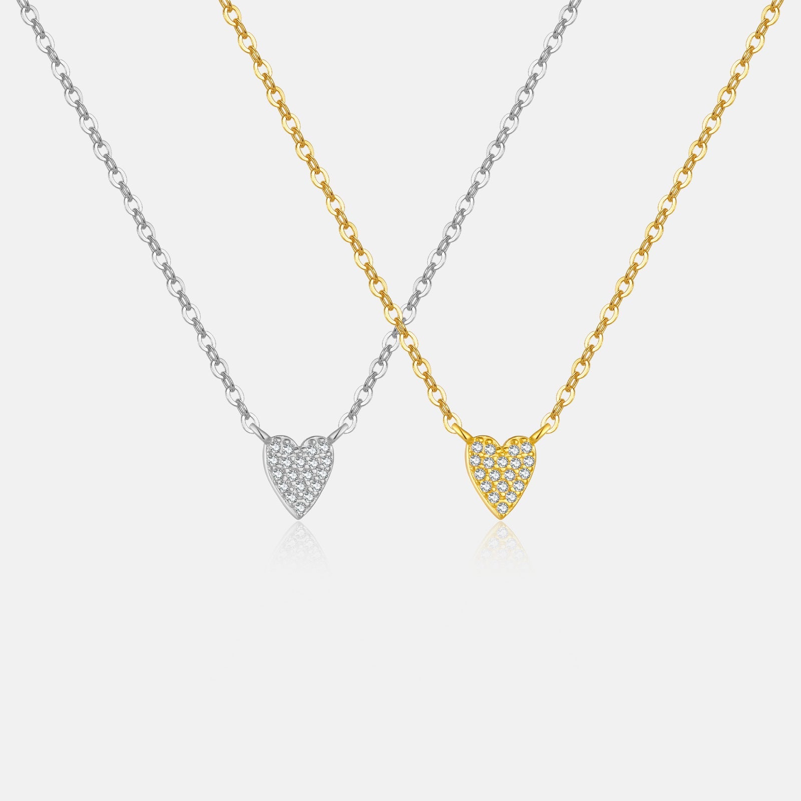 S925 Diamond Heart Pendant Necklace