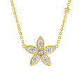Sterling Silver Rhinestone Flower Pendant Necklace