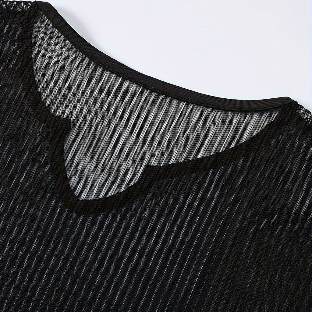 Fitness Breathable Mesh Hollow Out Bottoming Shirt