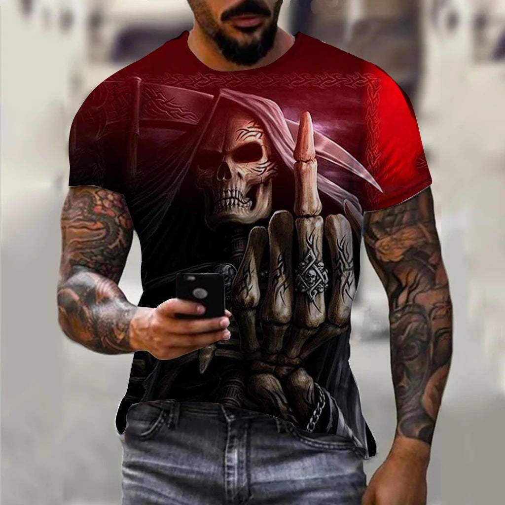 Men's 3D Print Digital Crew Neck T-shirt