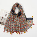Voile Tassel Sun-proof Printed Scarf