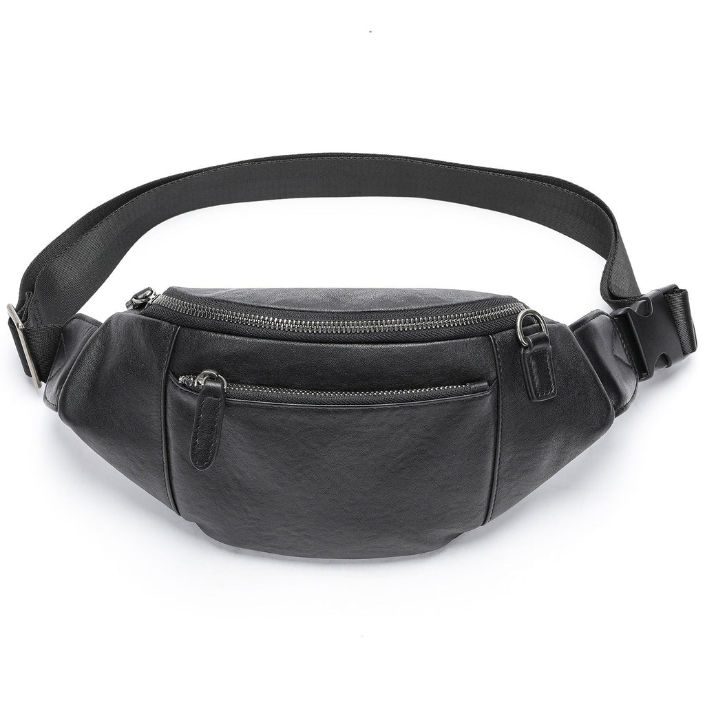 Men's First Layer Cowhide Messenger Chest Bag