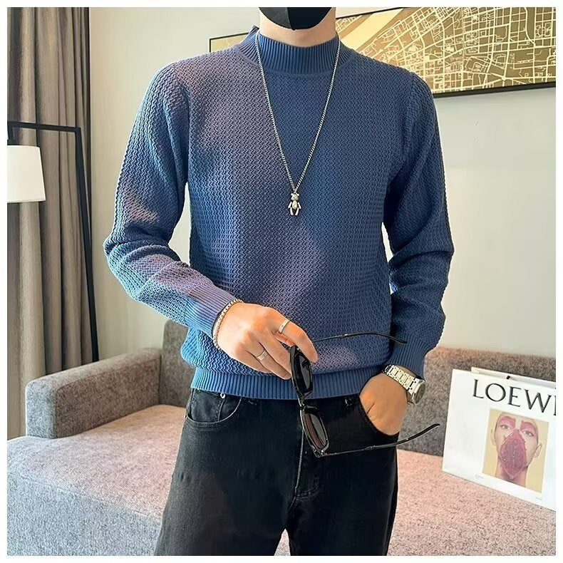 Striped Sweater Men's Fashion Brand Lightly Mature High Sense